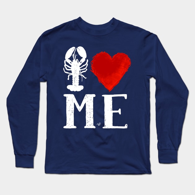 I Heart Maine (remix,wht) by Tai's Tees Long Sleeve T-Shirt by TaizTeez